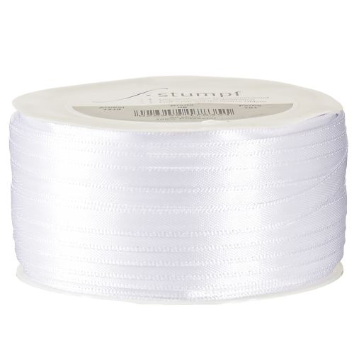 Artikel Geschenkband Dekorationsband Satinband Weiß 6mm 50m