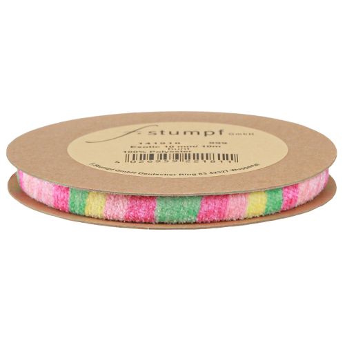 Artikel Geschenkband Frottee Dekoband Bunt gestreift 10mm 10m