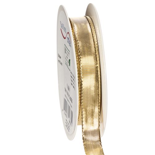 Geschenkband mit Drahtkante aus Polyester und Polyamid 15mm x 25m Gold bestellen | Floristik24.at