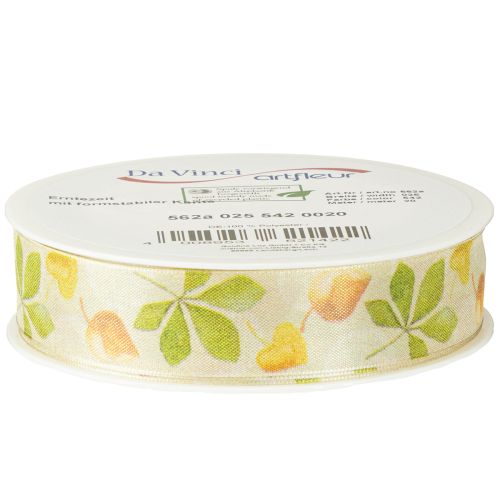 Artikel Geschenkband Grün Herbstlaub Deko Band Herbst 25mm 20m