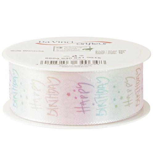 Artikel Geschenkband Happy Birthday Geburtstagsdeko 40mm 15m