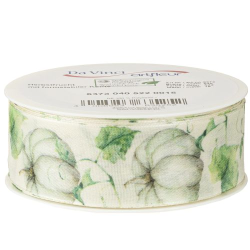 Artikel Geschenkband Kürbis Band Herbst Grün 40mm 15m