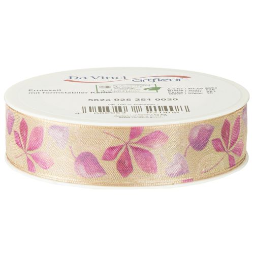 Artikel Geschenkband Lila Herbstlaub Deko Band Herbst 25mm 20m
