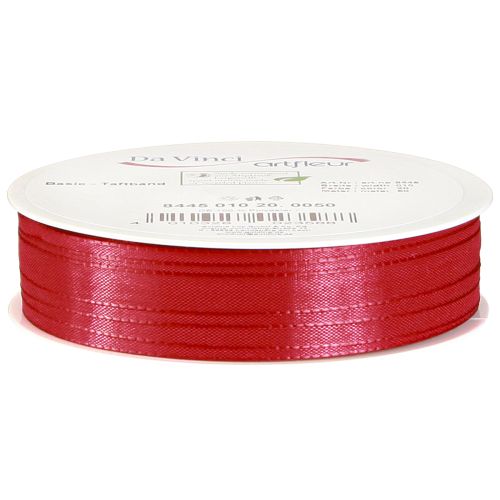 Artikel Geschenkband Rot Dekoband Taftband Hellrot 10mm 50m