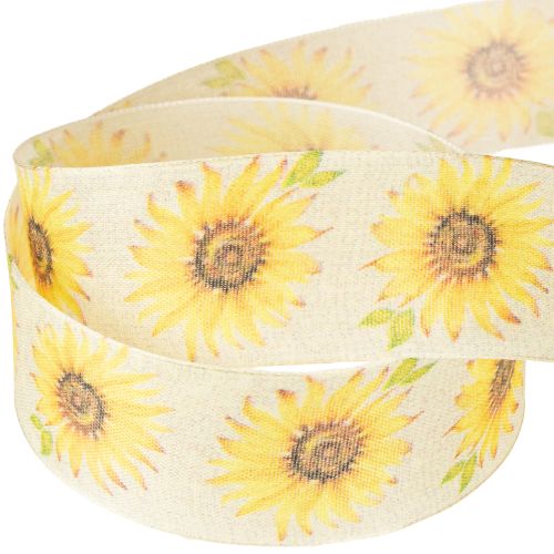 Floristik24 Geschenkband Sonnenblumen Gelb Schleifenband 40mm 15m