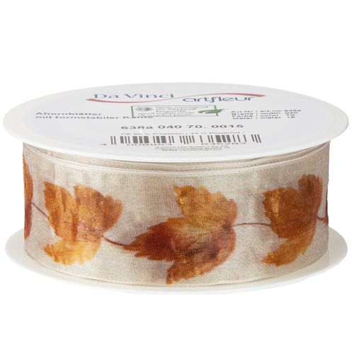 Artikel Geschenkband Webkante Band Herbst Ahornblätter 40mm 15m
