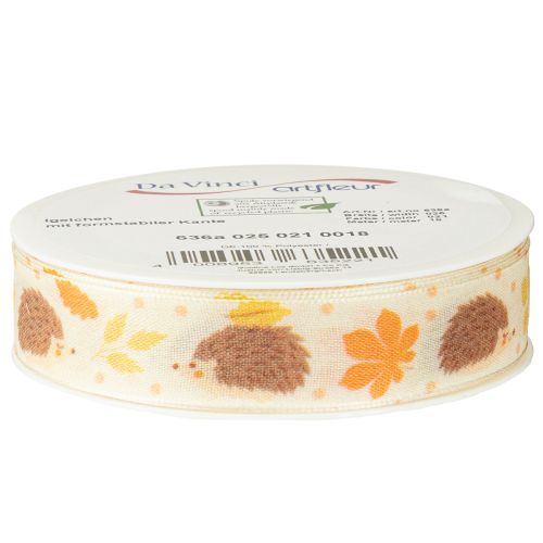 Artikel Geschenkband Webkante Band Herbst Igel 15mm 18m