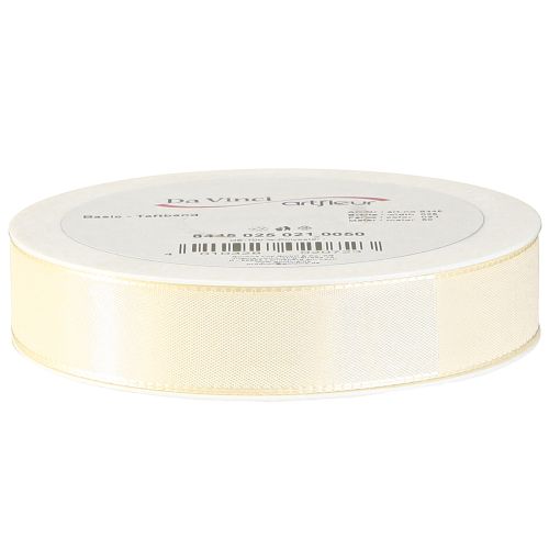 Artikel Geschenkband und Dekoband Creme Taftband 25mm 50m