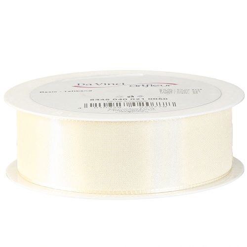 Artikel Geschenkband und Dekoband Taftband Creme 40mm 50m