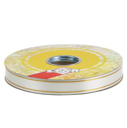 Artikel Geschenkband 2 Goldstreifen auf Weiß 19mm 100m