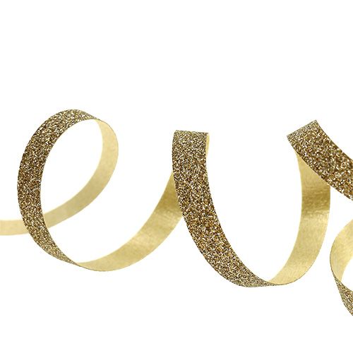 Floristik24 Geschenkband mit Glimmer Gold 5mm 150m