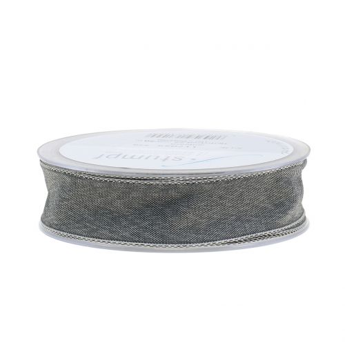 Floristik24 Geschenkband Grau matt 25mm 20m