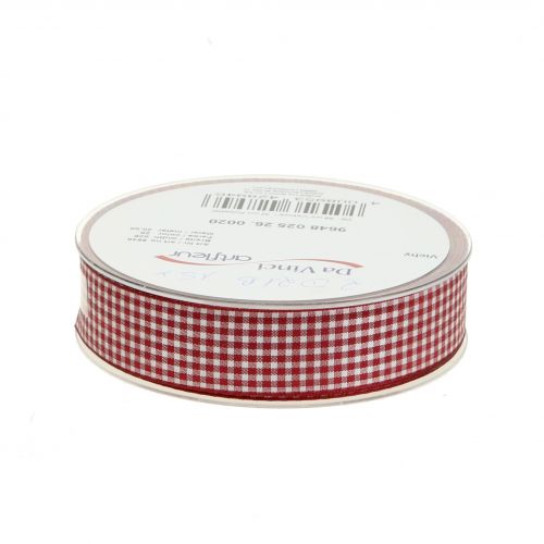Artikel Geschenkband Karo Bordeaux 25mm 20m