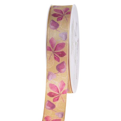 Artikel Geschenkband Lila Herbstlaub Deko Band Herbst 25mm 20m