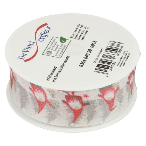 Artikel Geschenkband Weihnachtsband Wichtel Rot 40mm 15m