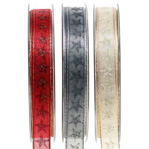 Geschenkband mit Sternen 15mm 20m