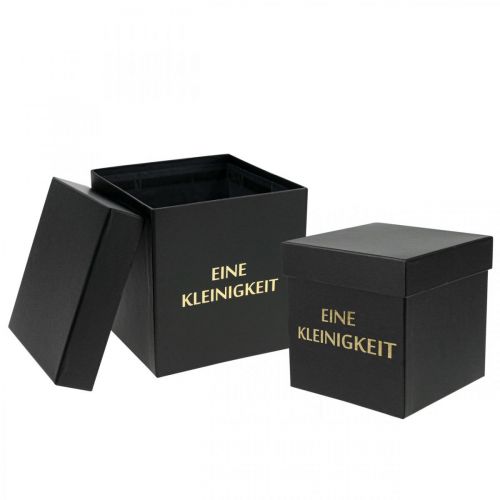 Geschenkbox „Eine Kleinigkeit“ Eckig Schwarz 14/12cm 2er-Set
