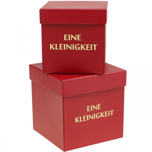 Artikel Geschenkbox „Eine Kleinigkeit“ eckig Rot 14/12cm 2er-Set