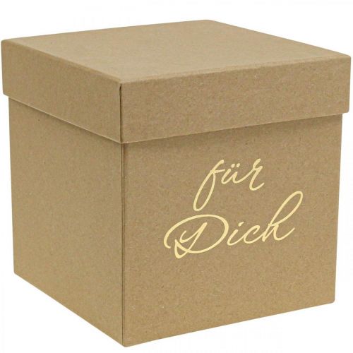 Artikel Geschenkbox „Für Dich“ Flowerbox eckig Beige 14/12cm 2er-Set