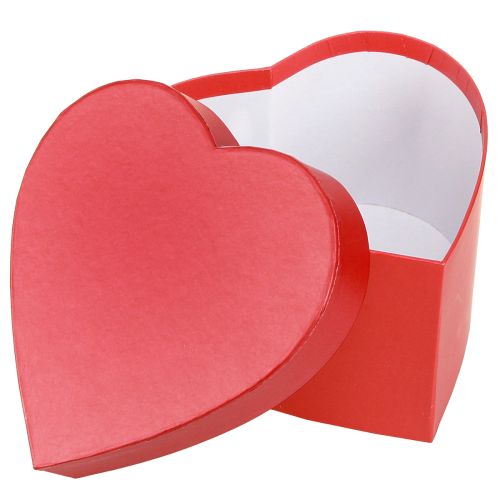 Artikel Geschenkbox Herz Papier Deko Rot 14×14,5cm H9cm 3St