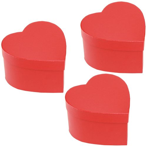 Artikel Geschenkbox Herz Papier Deko Rot 14×14,5cm H9cm 3St