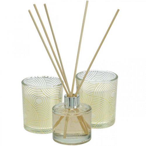 Geschenkset Raumduft Duftkerzen im Glas Vanille-Duft