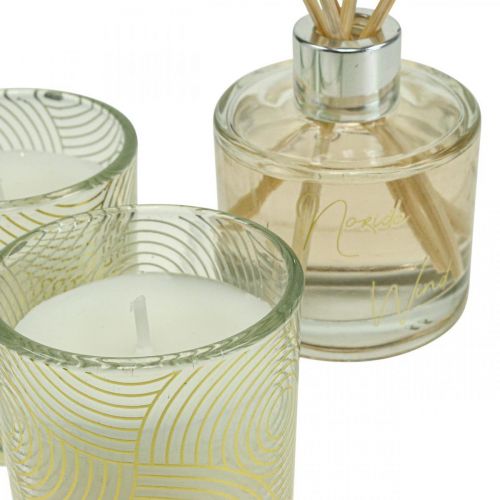 Geschenkset Raumduft Duftkerzen im Glas Vanille-Duft
