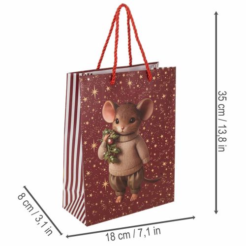 ProductNameWeihnachtsgeschenktüten mit Mausmotiv und Sternen, 18 x 8 x 24 cm, 2 Stück/ProductName
ProductDescription<h2>Weihnachtsgeschenktüten mit Mausmotiv zum Verpacken kleiner Geschenke</h2>
<p>Die Geschenktüten mit Mausmotiv und Sternen sind für das | Floristik24.at