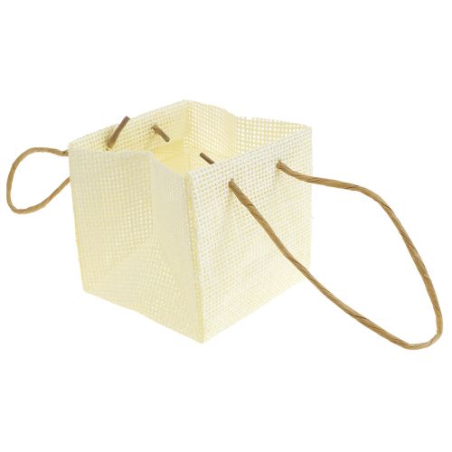 Artikel Geschenktüten gewebt mit Henkeln Vanille Orange Rosa 10,5cm 12 St