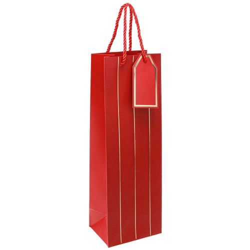 Artikel Geschenktüte Flaschentasche Papier Rot Gold 9×12×36cm 1 St
