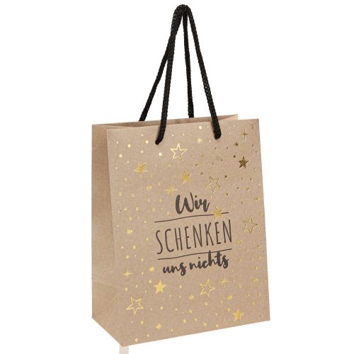 Geschenktüte Sterne „Wir schenken uns nichts“ 18×10×23cm 2St