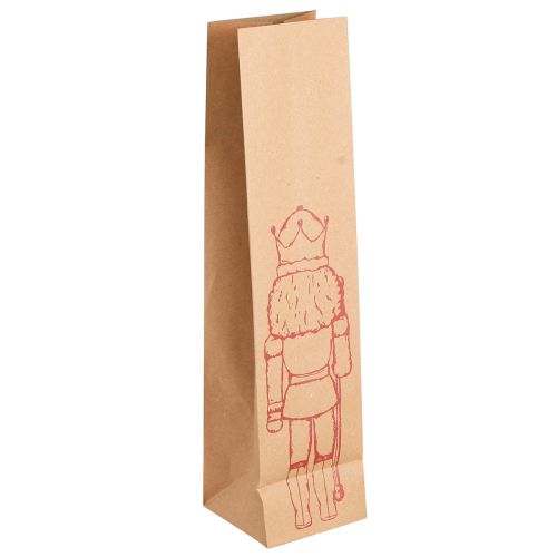 Floristik24 Geschenktüte Weihnachten Papier Tasche Nussknacker 28×8cm 5 St