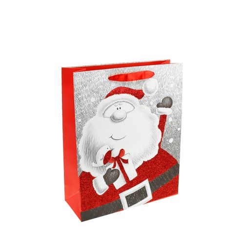 Floristik24 Geschenktasche mit Santa 24cm x18cm x 8cm