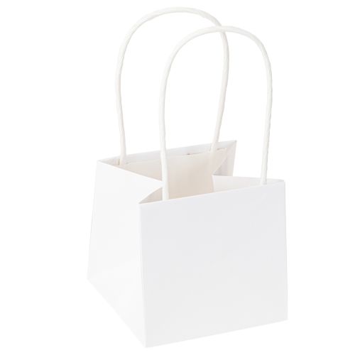 Artikel Geschenktüten mit Henkeln Weiß Gold Papier 8,5×8,5×8cm 12 St
