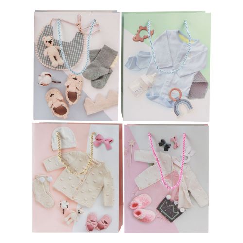 Floristik24 Geschenktüten Baby Geschenktaschen Geburt 23×18cm 12St