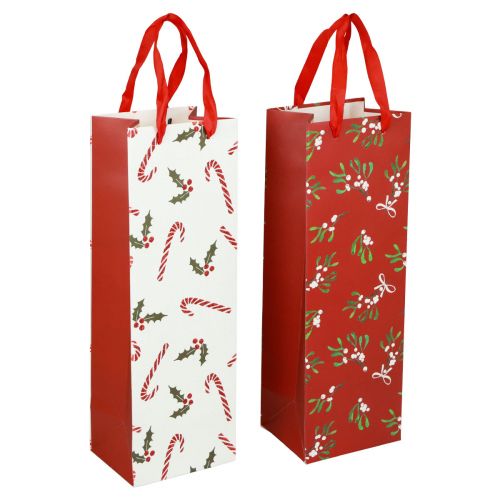 Geschenktüten Weihnachten Flaschentasche Geschenktasche 12×36×10cm 2St