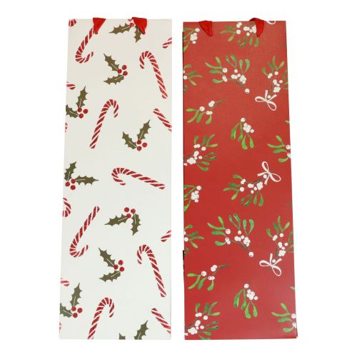 Geschenktüten Weihnachten Flaschentasche Geschenktasche 12×36×10cm 2St