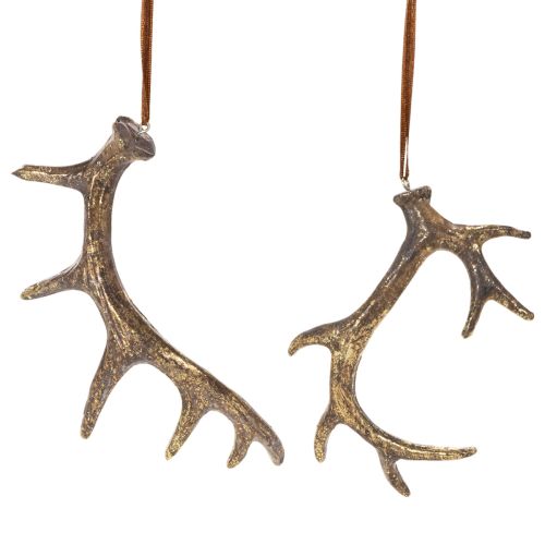 Geweih-Deko-Anhänger aus Polyresin Braun-Gold 13-15cm Set 6 Stück Innenbereich bestellen | Floristik24.at
