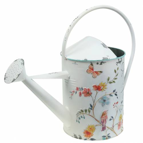 Floristik24 Deko Gießkanne mit Blumenmuster und Spruch Metall Ø21,5cm H43cm