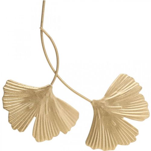 Floristik24 Ginkgoblatt Metall Deko Golden Dekostecker 14cm 12 St