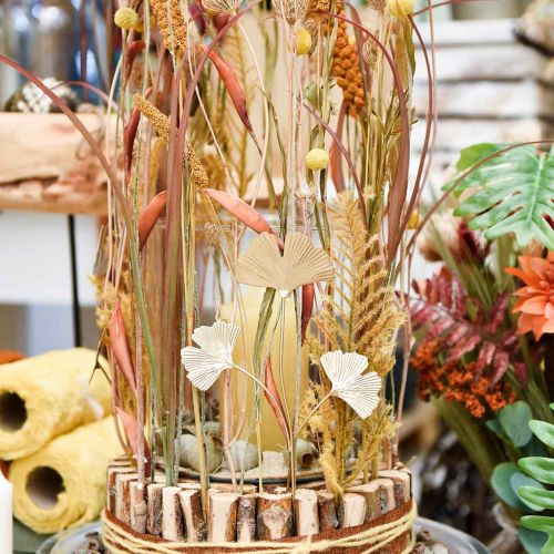 Floristik24 Ginkgozweig Metall Dekostecker Ginkgo Golden 14×28cm 6 St