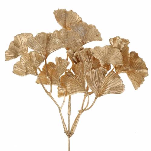 Floristik24 Künstlicher Ginkgozweig Gold 35cm 3St