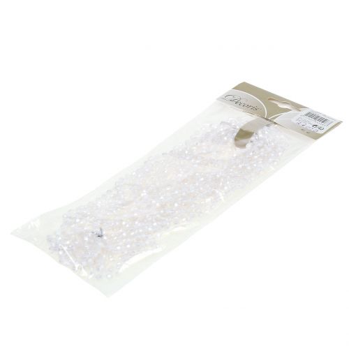 Floristik24 Christbaumschmuck Perlenband Weiß 275cm