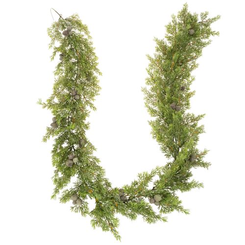 Künstliche Zypressengirlande mit Zapfen 180 cm Grün für Innen