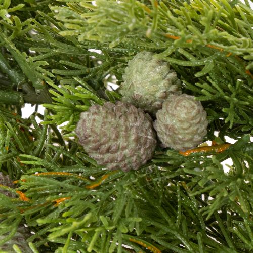 Künstliche Zypressengirlande mit Zapfen 180 cm Grün für Innen | Floristik24.at