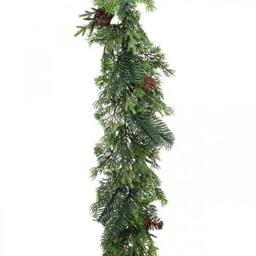 Floristik24 Weihnachtsgirlande Deko Girlande mit Zapfen Grün 182cm
