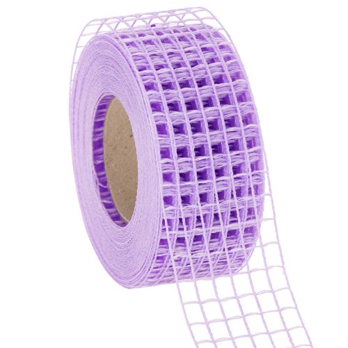 Gitterband lila 4,5 cm x 10 m Dekoband aus Kunststoff für Bastelarbeiten
