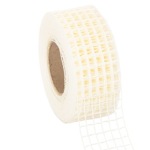 Weißes Gitterband aus Polypropylen 4,5 cm breit für Bastel- und Dekoarbeiten