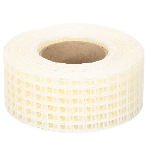 Weißes Gitterband aus Polypropylen 4,5 cm breit für Bastel- und Dekoarbeiten | Floristik24.at