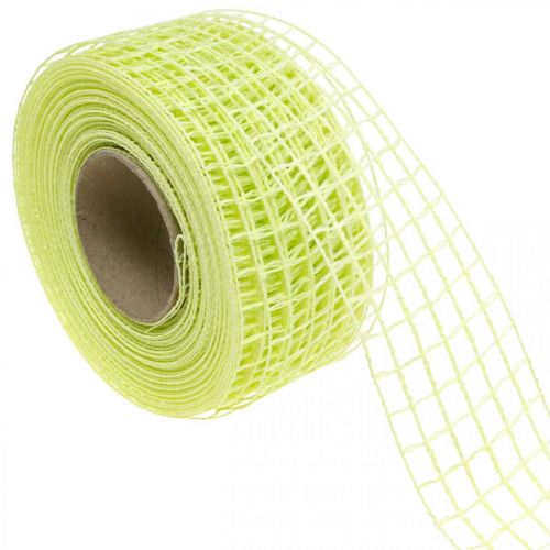 Floristik24 Gitterband Dekoband Bastelband Gelb Limone 4,5cm x 10m